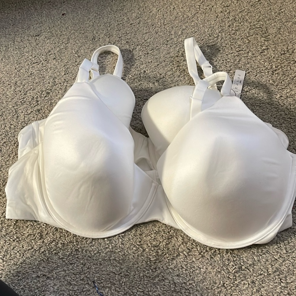 2pk - Reveal Womens Lightly Lined Demi Bra Style RR0001 - Pearl White
